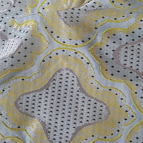 Raoul Cotton Blend Blue, Yellow, & Metallic Silver Printed Pants - Size 8 - Picture 3 of 7